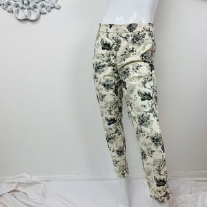 Zara / Floral Cream Gray Pant